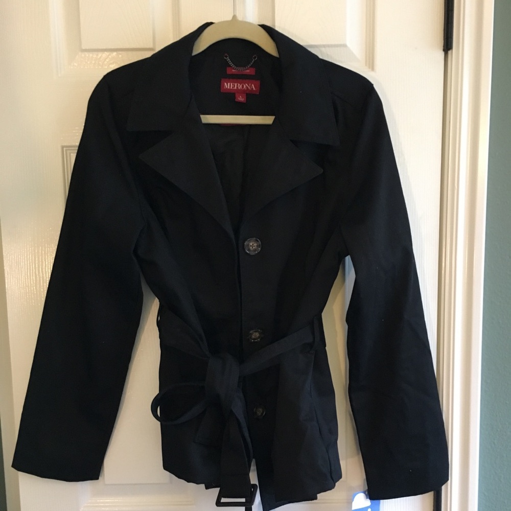 Merina Black trench coat L never worn